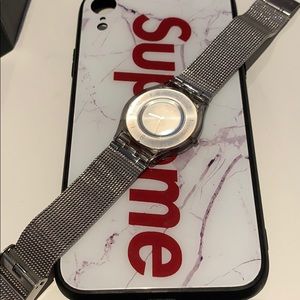 Swatch watch woman silver